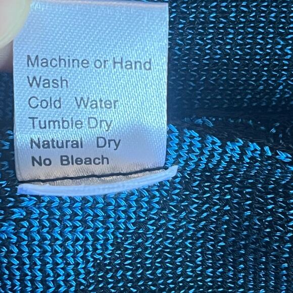 Women's Ming Wang Blue Black Diamond Print Knit Cardigan Jacket Size PM - Picture 6 of 6